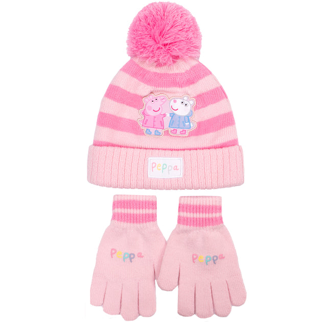 Chapeau Hiver Enfant Peppa Pig George Pig Knitted Hat Scarf And