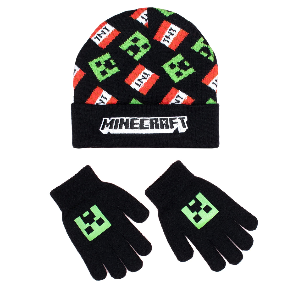 Minecraft Hat & Gloves Set