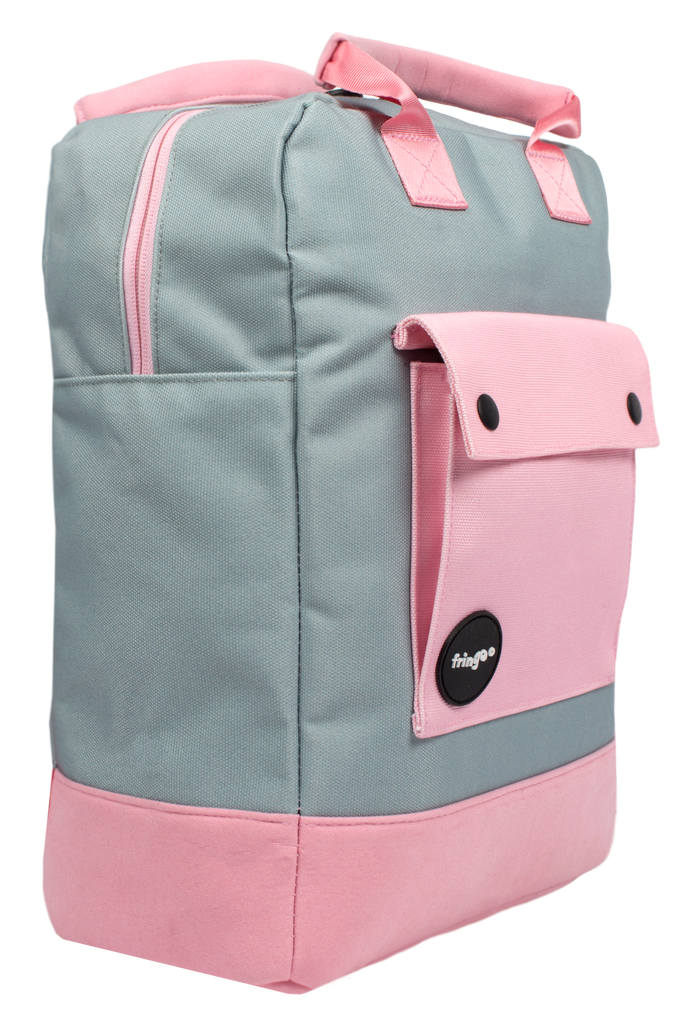 Pink and Grey Teen Backpack Side