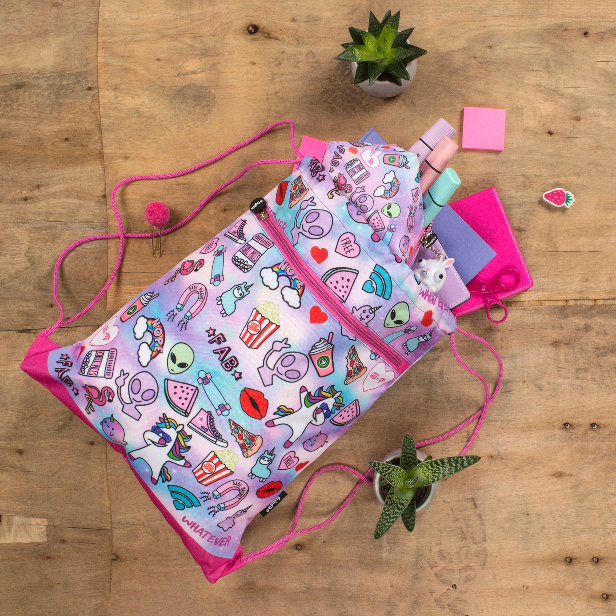 Teenage Drawstring Drawstring Bag - Teen Doodle – Fringoo