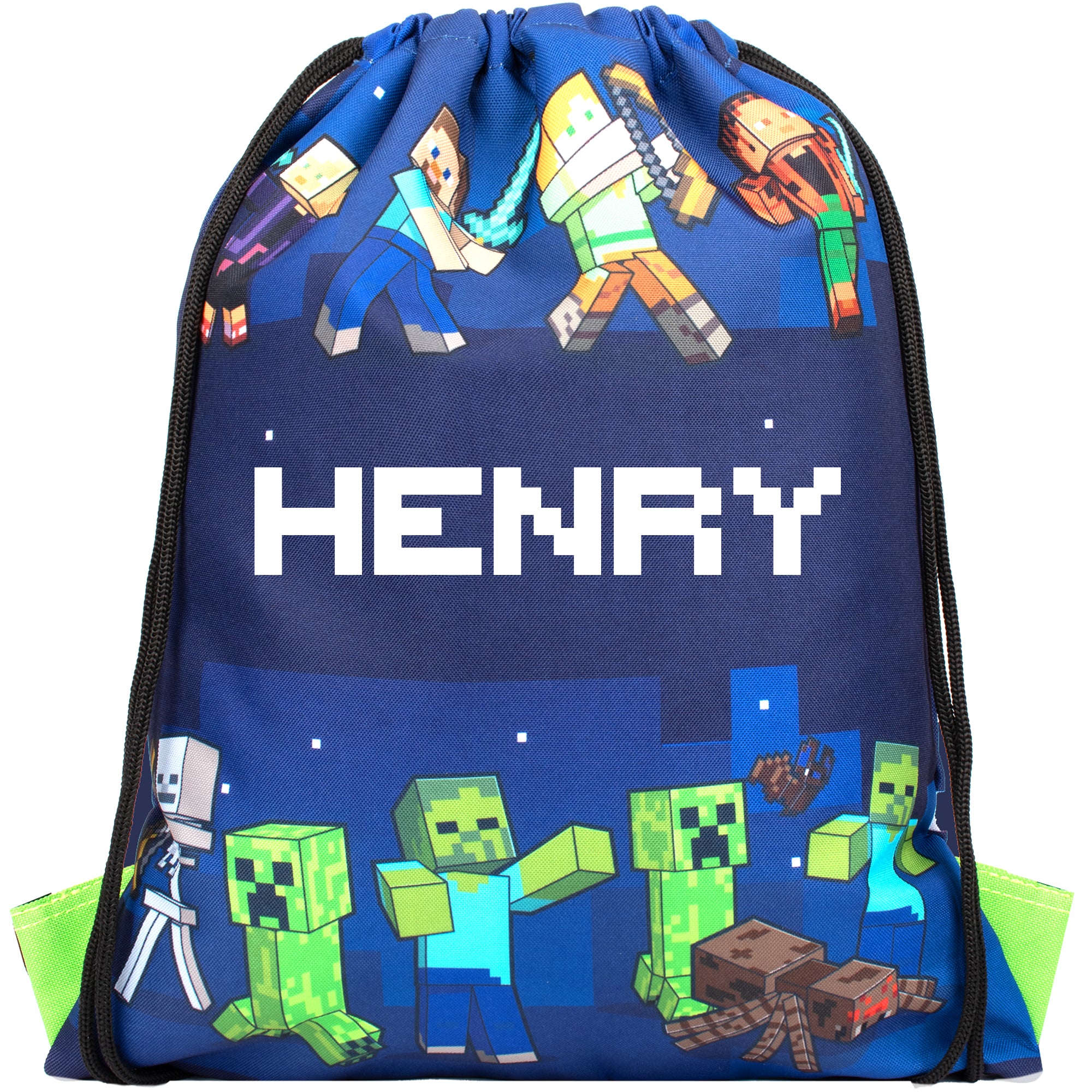 Personalised Drawstring Bag - Minecraft Blue – Fringoo