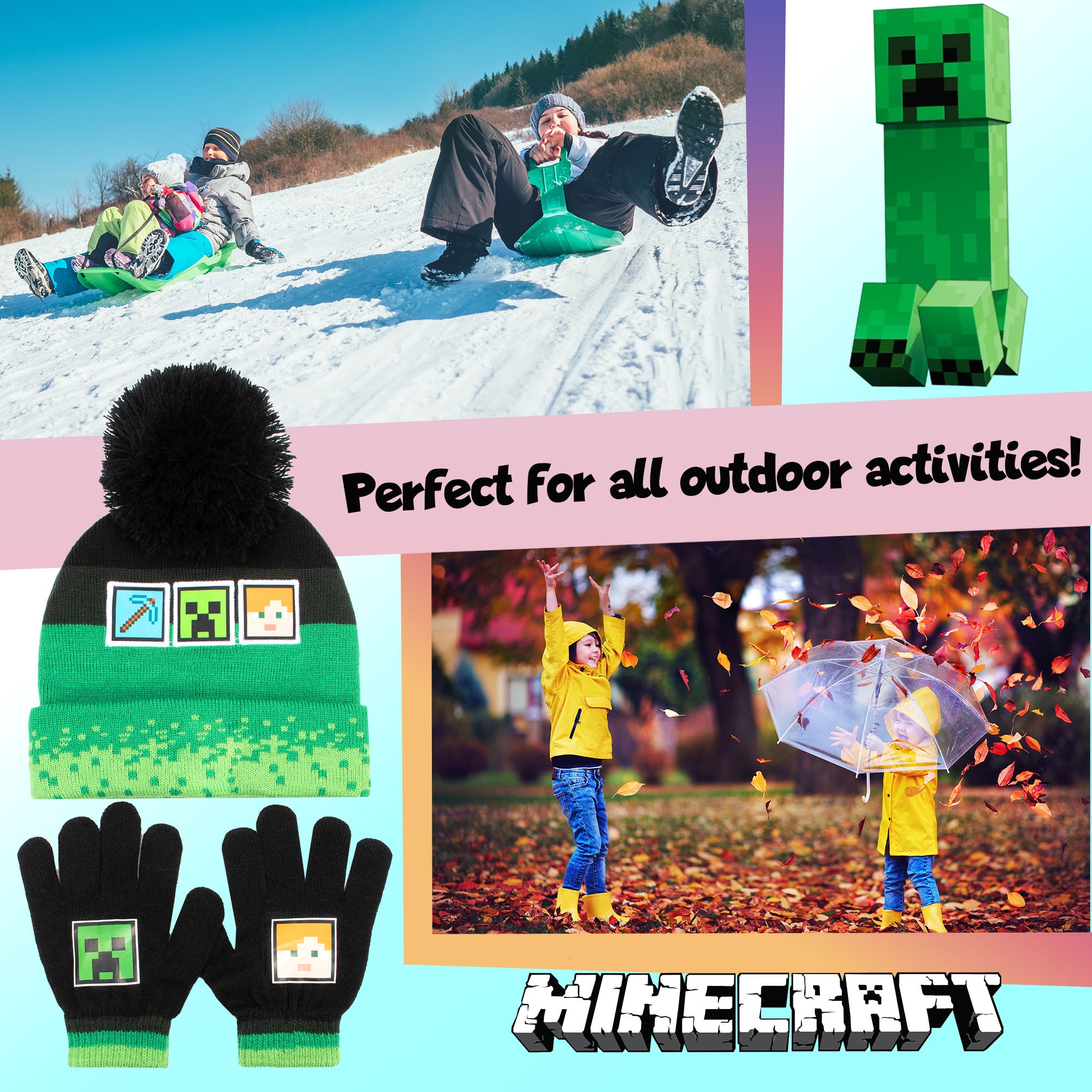Minecraft - Children's Hat & Gloves Set – Fringoo