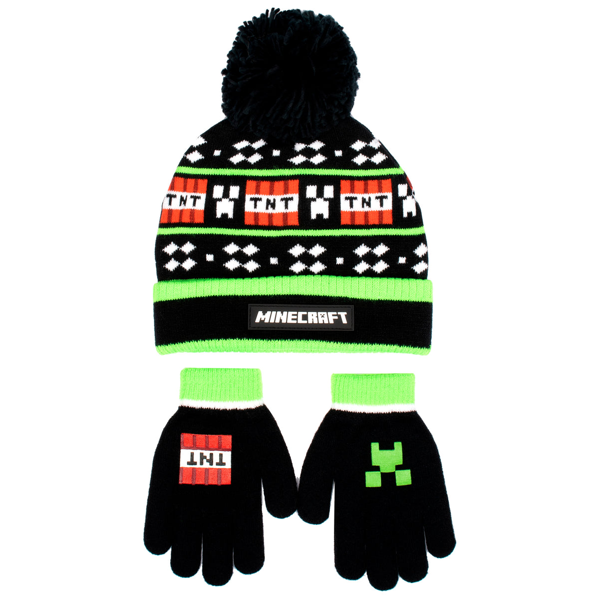 Minecraft Hat & Gloves Set - Black TNT – Fringoo