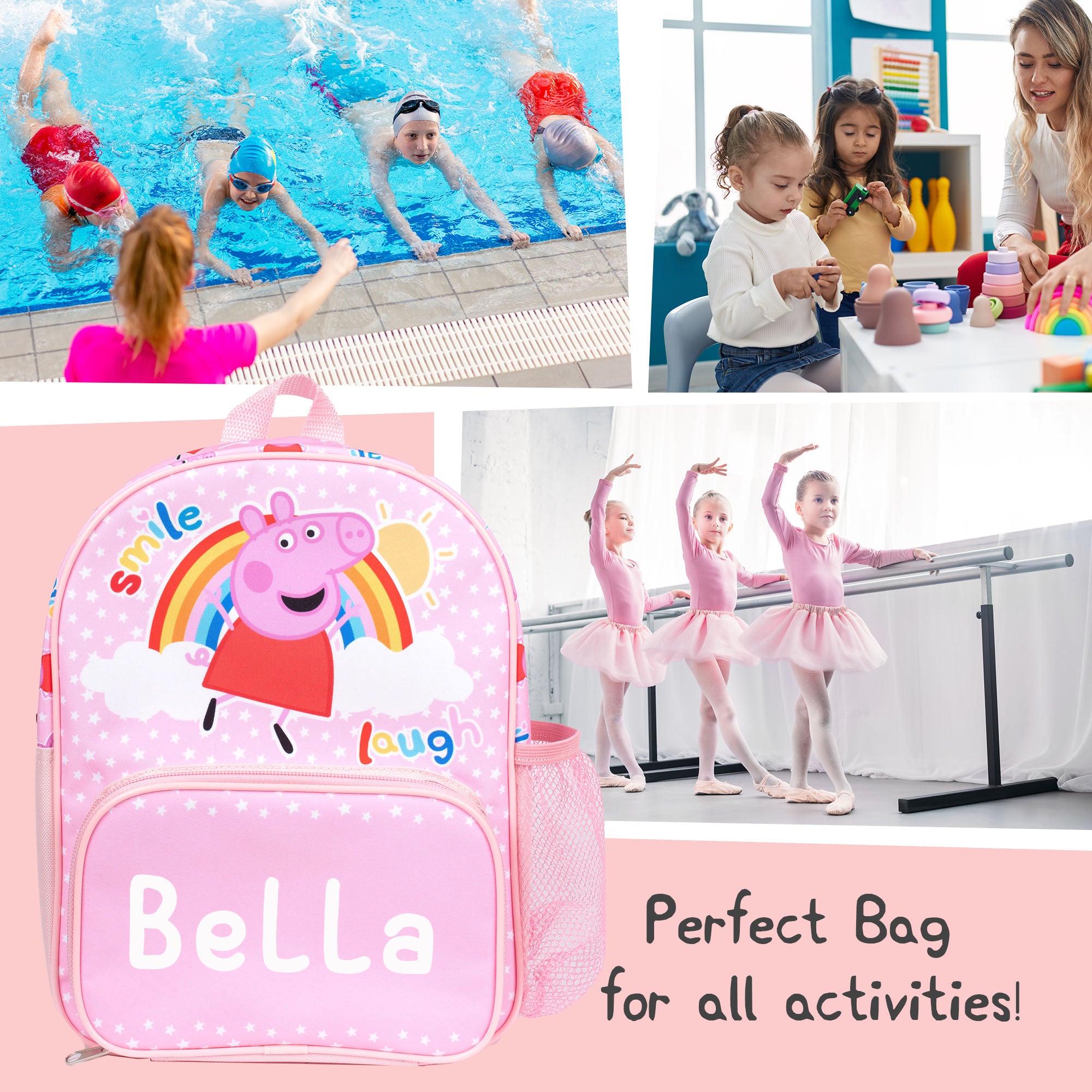 Personalised Peppa Pig Kids Backpack — Official Nursery & School Bag with Your Child's Name – Fringoo