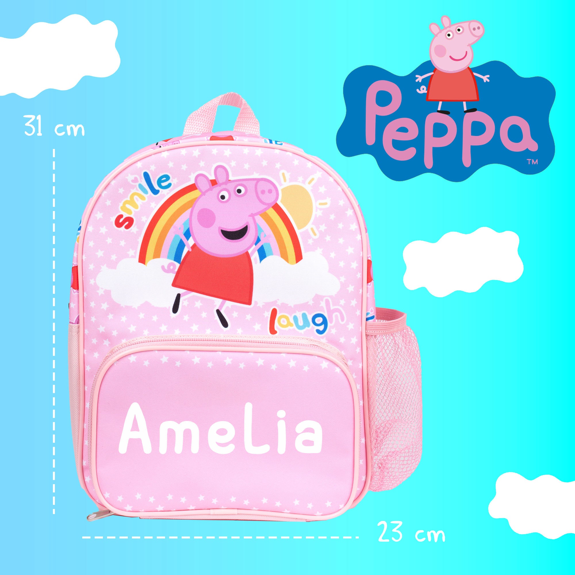 activity backpacks for kids peppapig Personalised Peppa Pig Kids Backpack — Official Nursery & School Bag with Your Child's Name – Fringoo