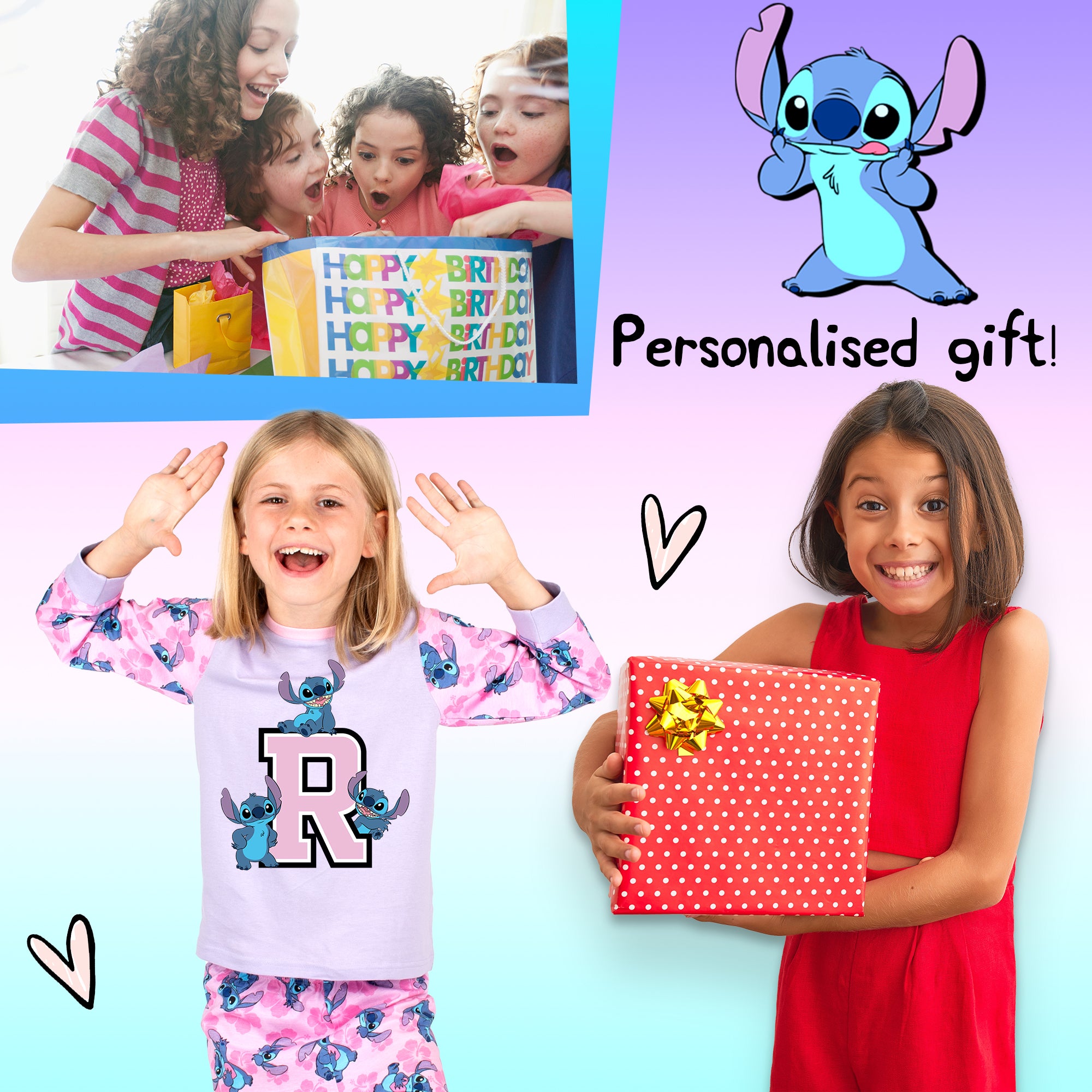 Stitch R Initial Disney Stitch Personalised Initial Pyjama – Fringoo