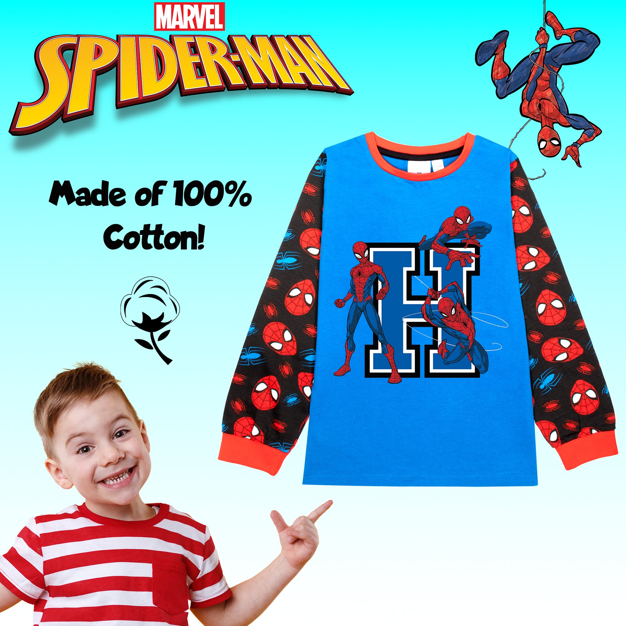 Ensemble pyjama long 'Spider-man' - 2 pièces - Bleu - Garçon Ensemble pyjama long 'Spider-man' - 2 pièces - Bleu - Garçon