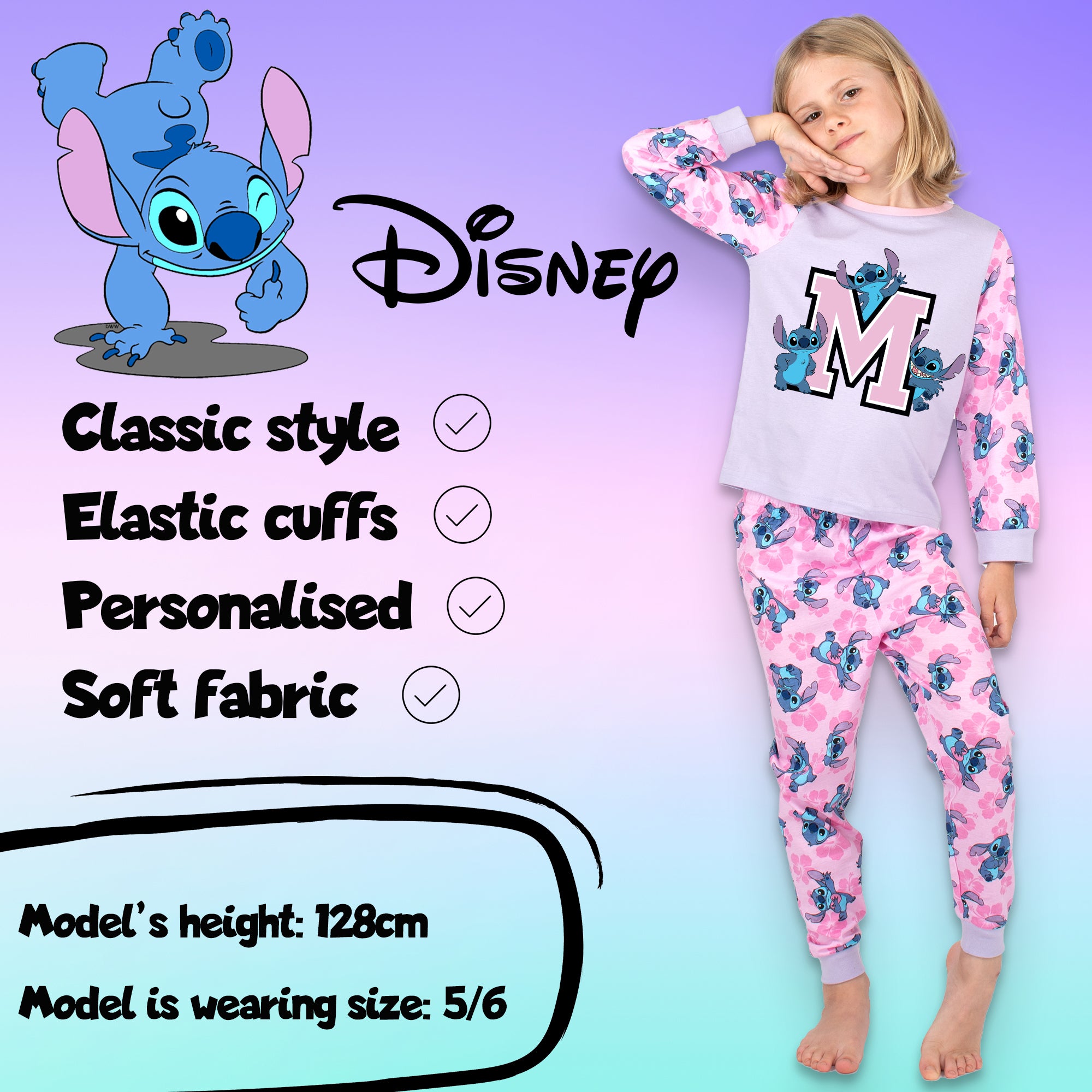 Stitch R Initial Disney Stitch Personalised Initial Pyjama – Fringoo