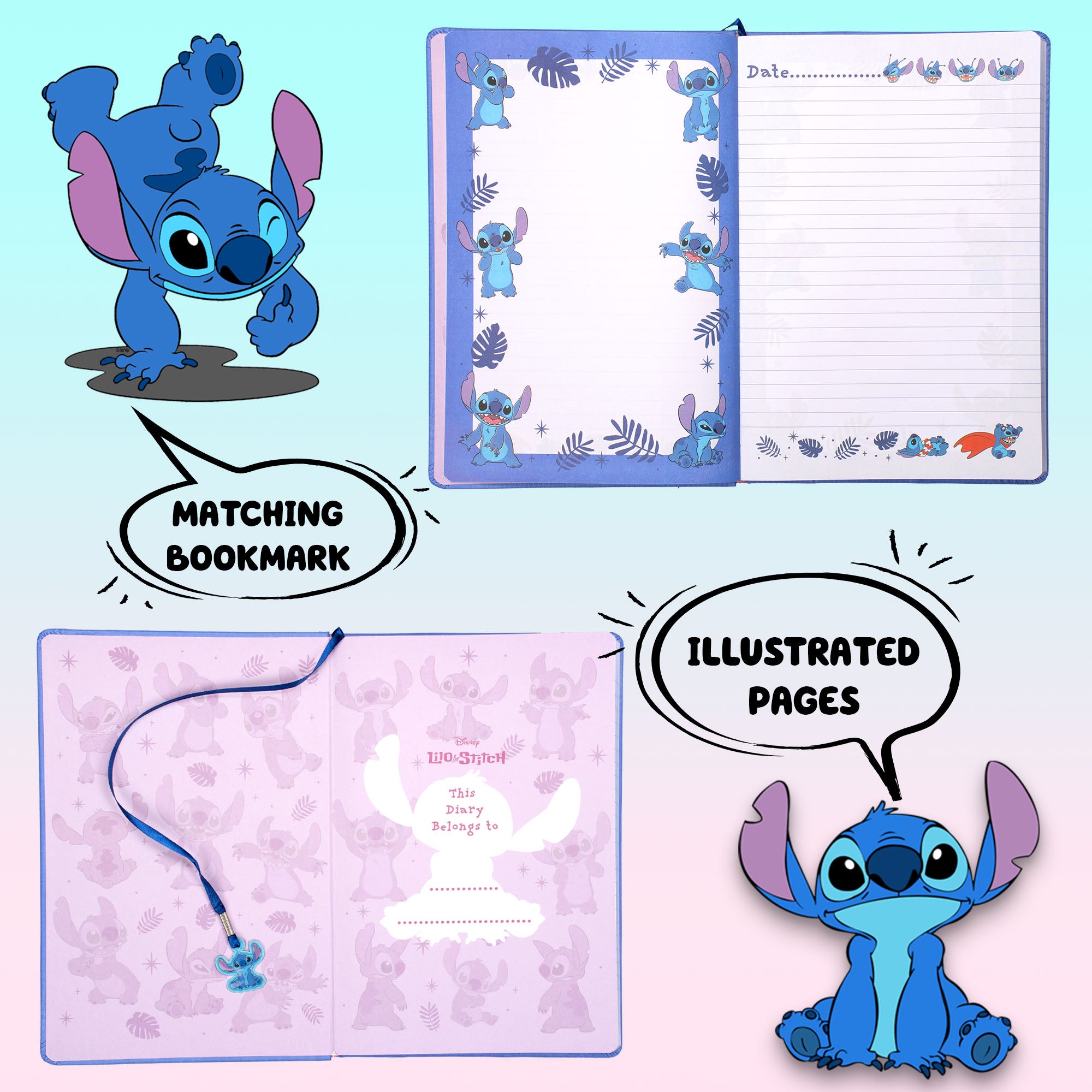 Personalised Notebook - Stitch – Fringoo