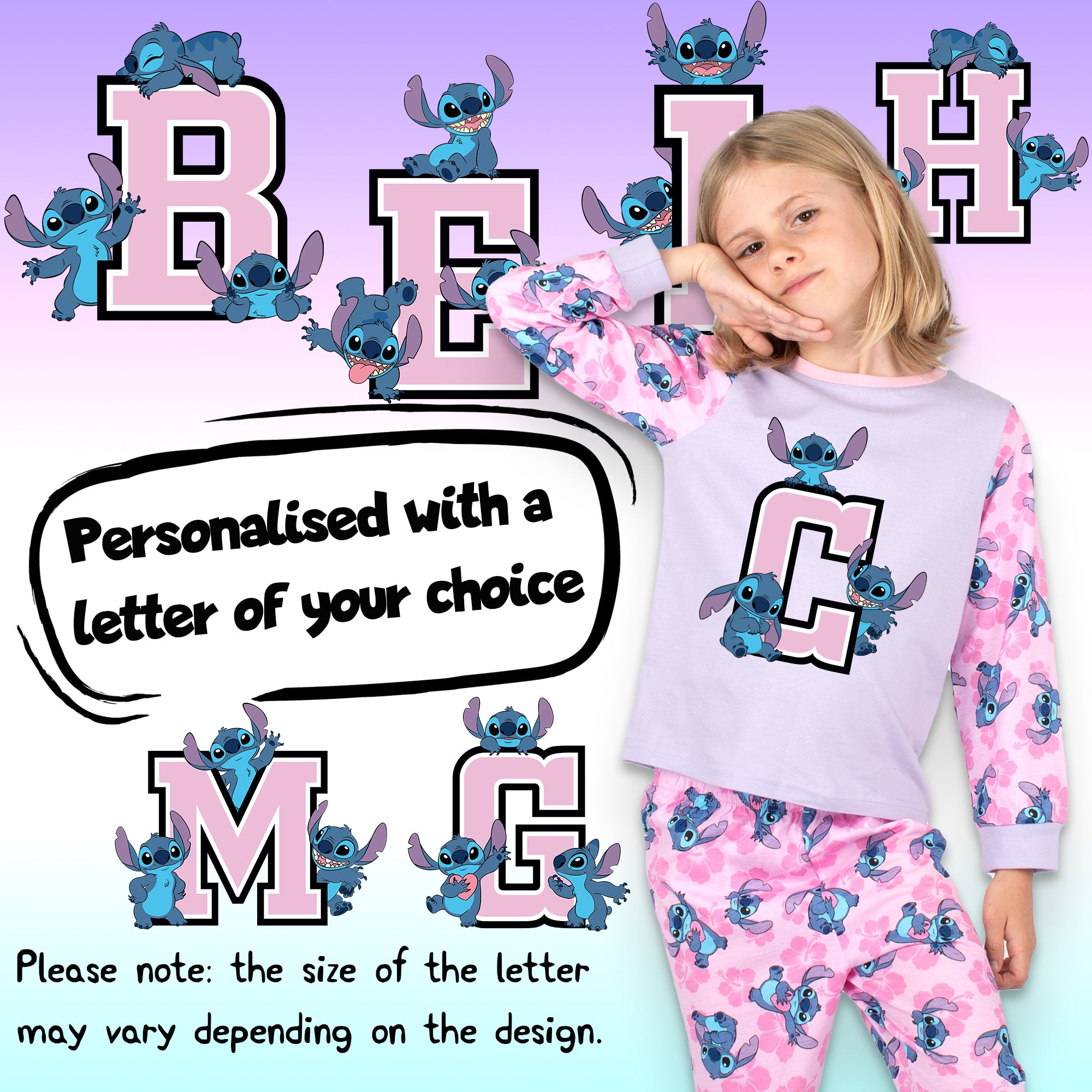 Stitch R Initial Disney Stitch Personalised Initial Pyjama – Fringoo