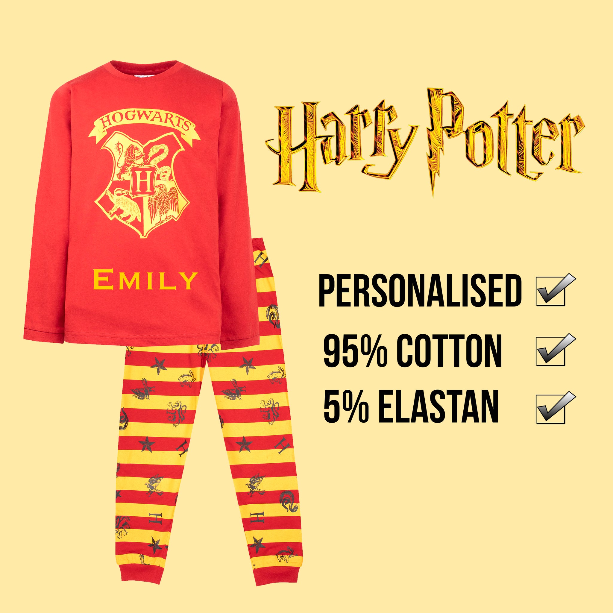 Gryffindor Harry Potter Personalised Pyjamas Personalised Harry