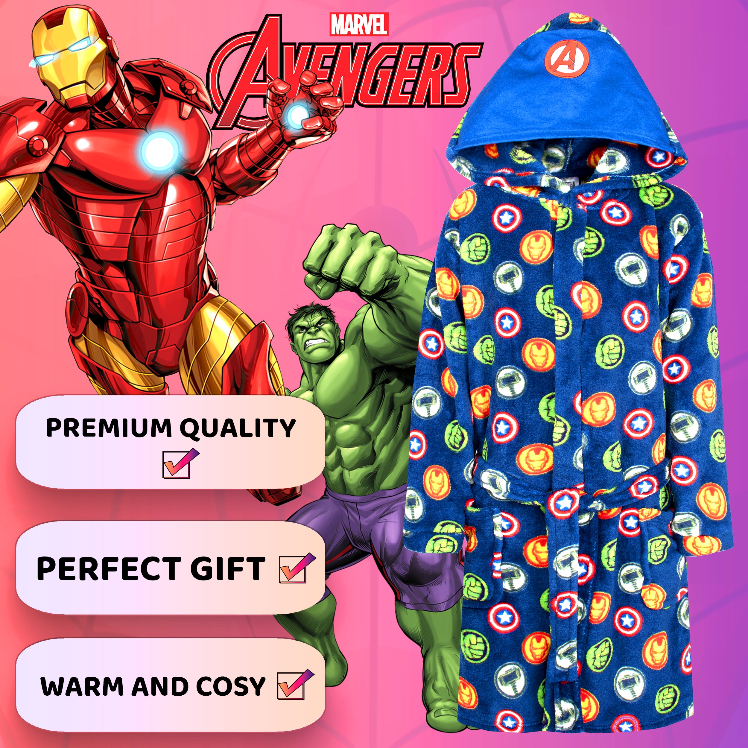 Marvel Robe Marvel Personalised Dressing Gown - Avengers – Fringoo