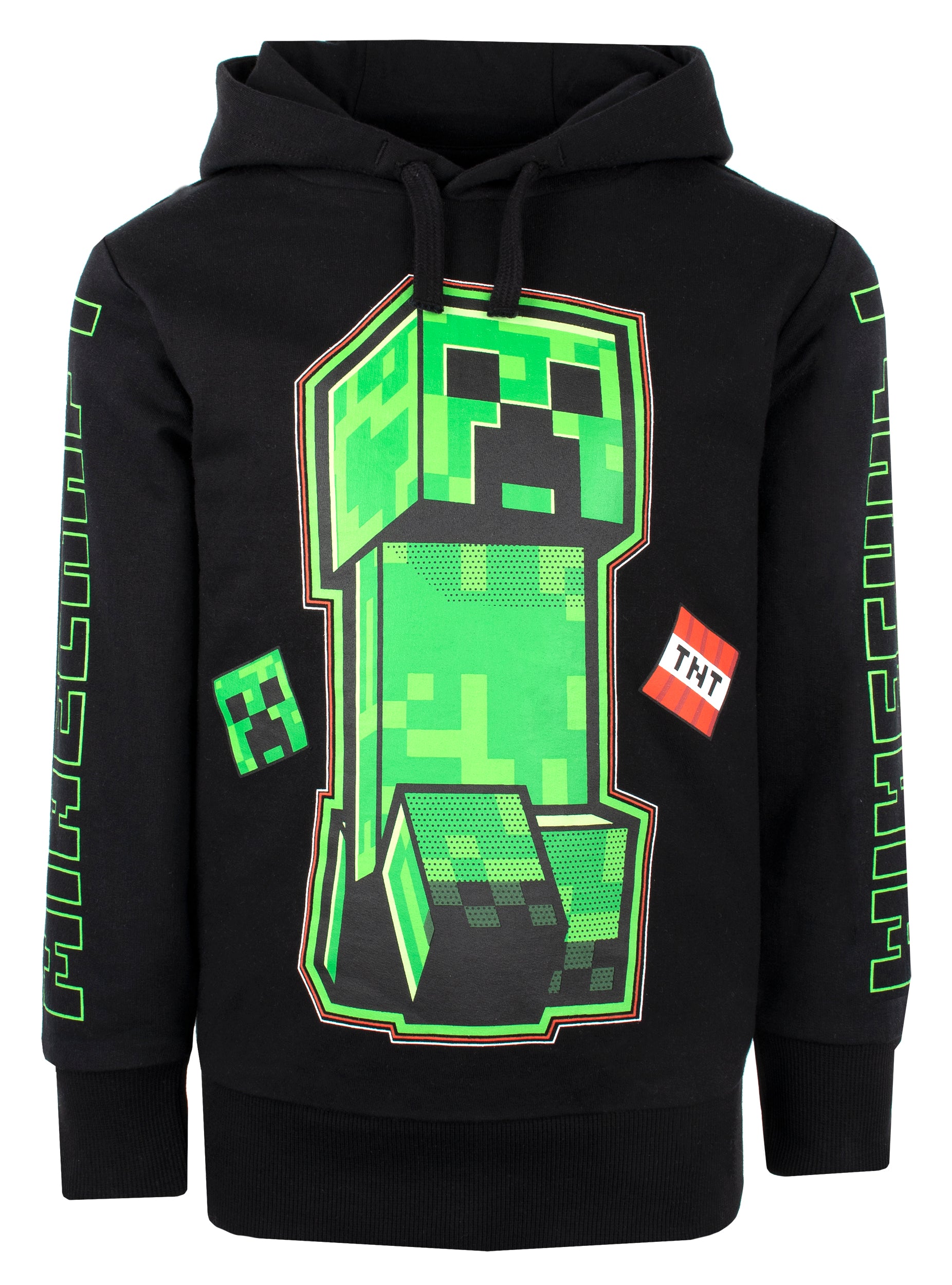 Minecraft Green Creeper Hoodie Black – Fringoo - Main Image