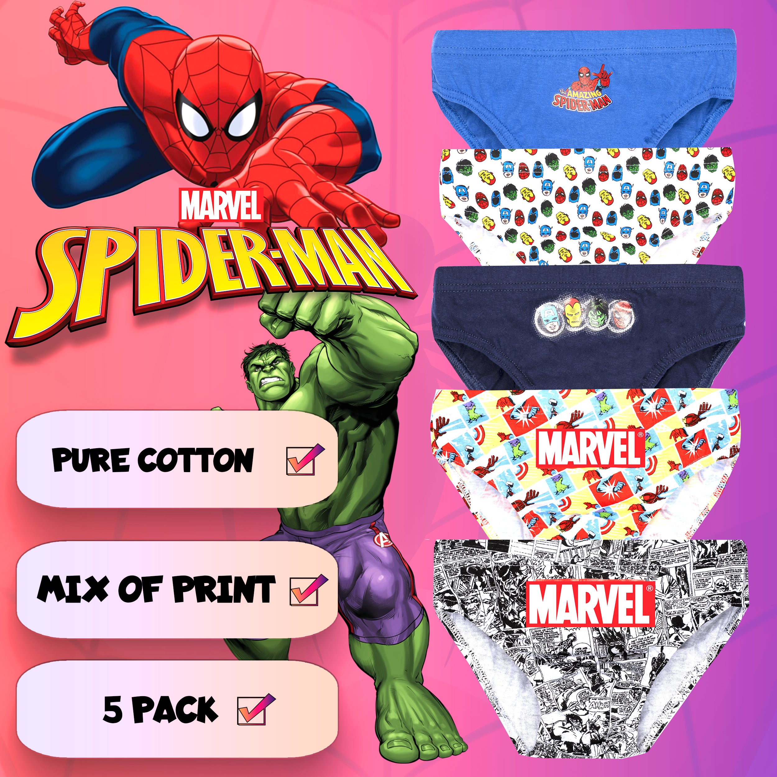 Marvel Spider-man Little Boys/boys Briefs 5 Pk.