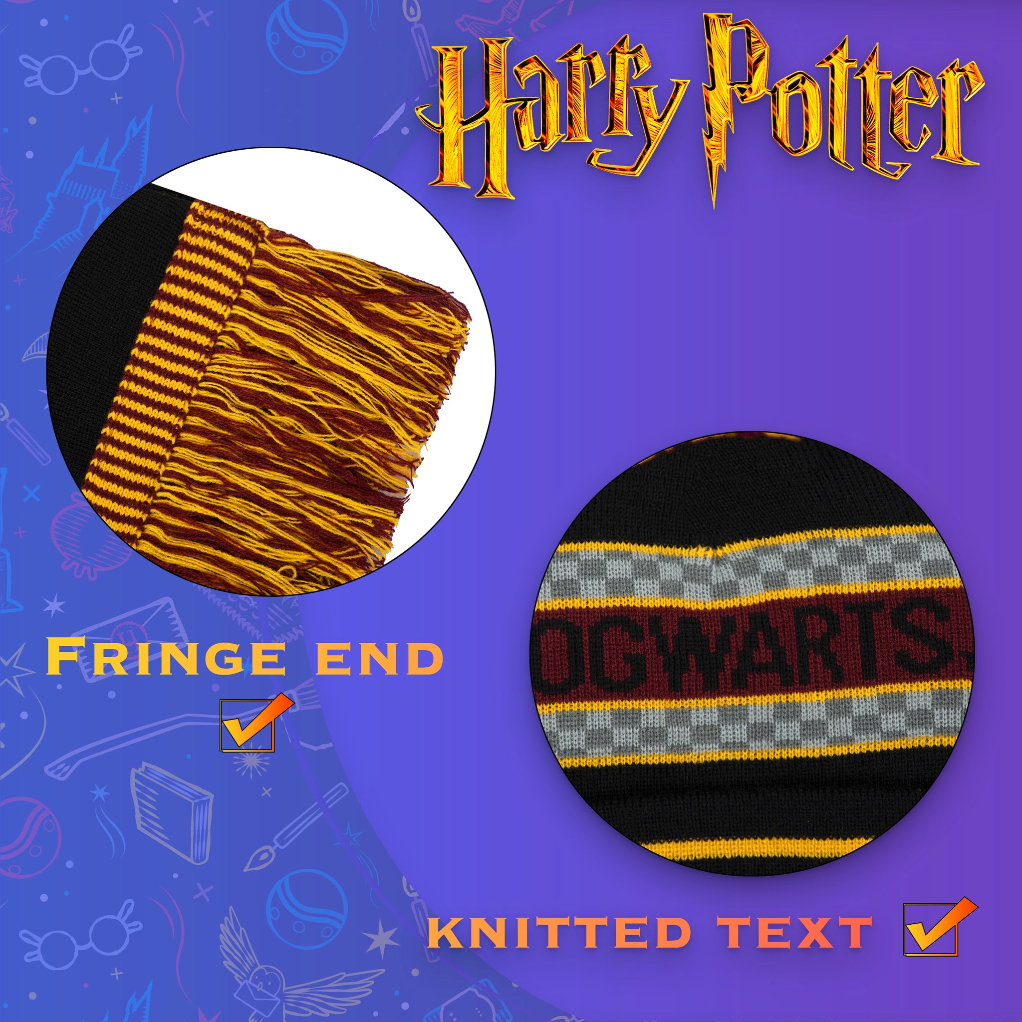 Bandana Harry Potter Poudlard – Foulard Tête Noir Et Blanc, Motif Cachemire