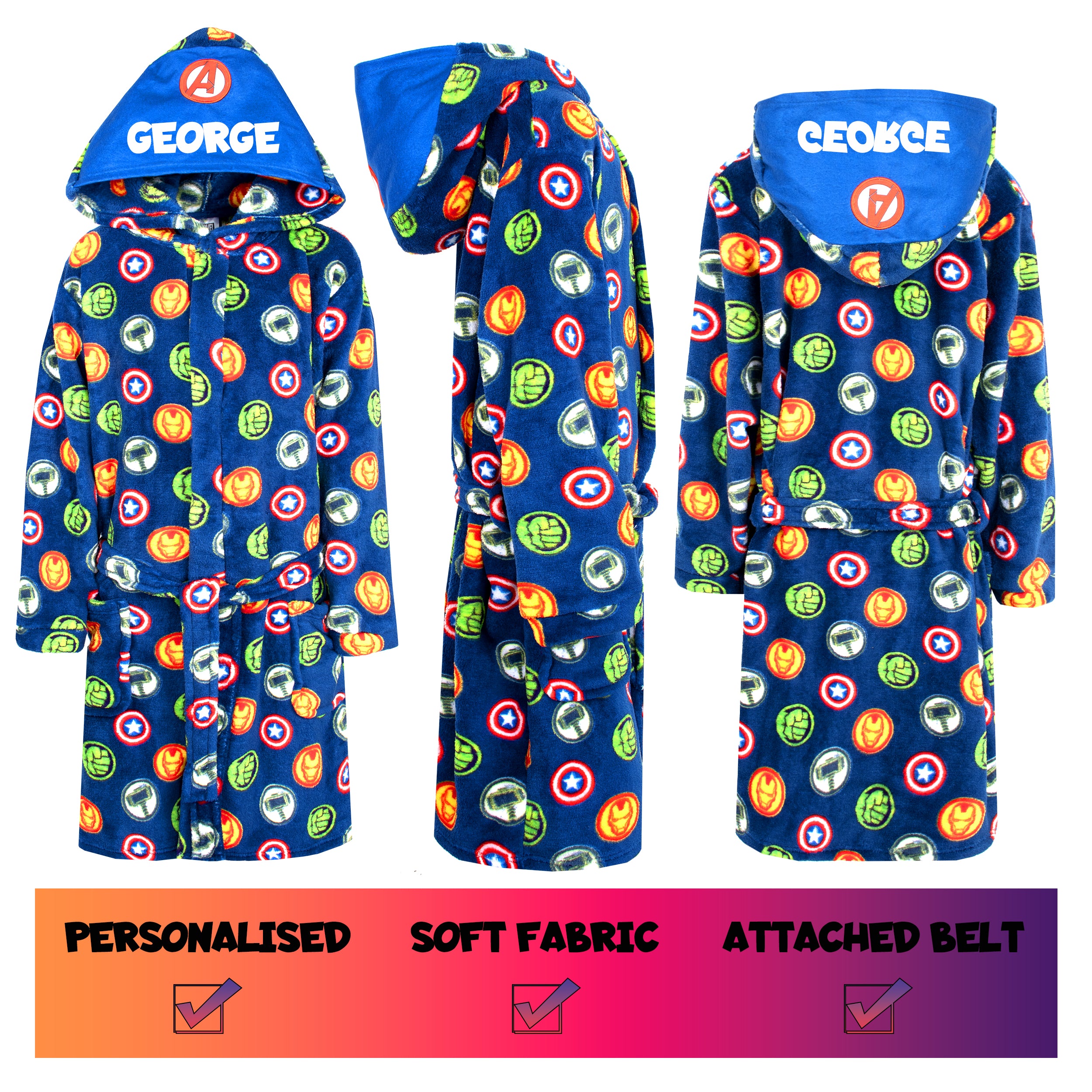 Marvel Robe Marvel Personalised Dressing Gown - Avengers – Fringoo