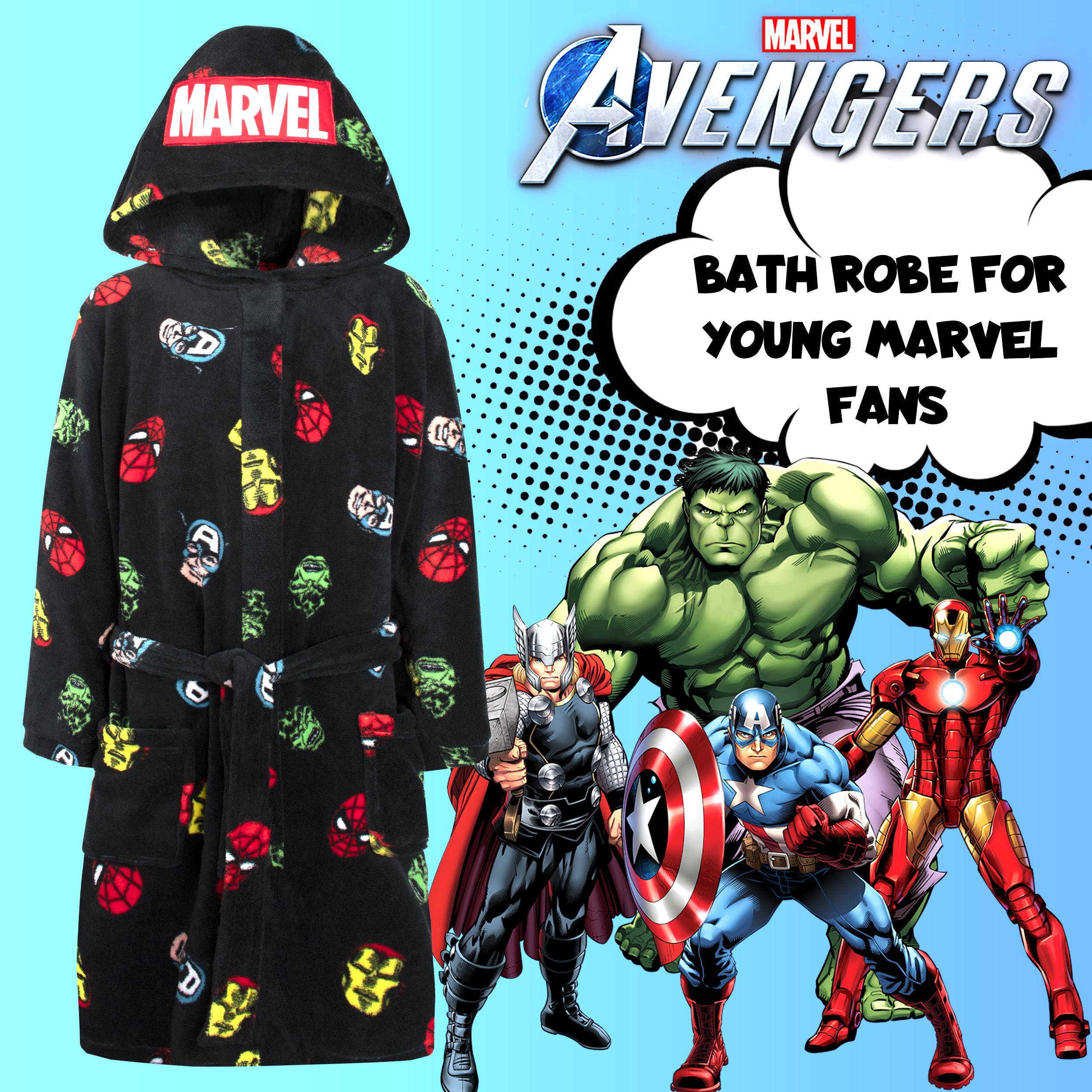 Mens Marvel Gift 3D Hulk Avenger Dressing Gown Long Fleece Warm Soft Hooded  Robe | eBay