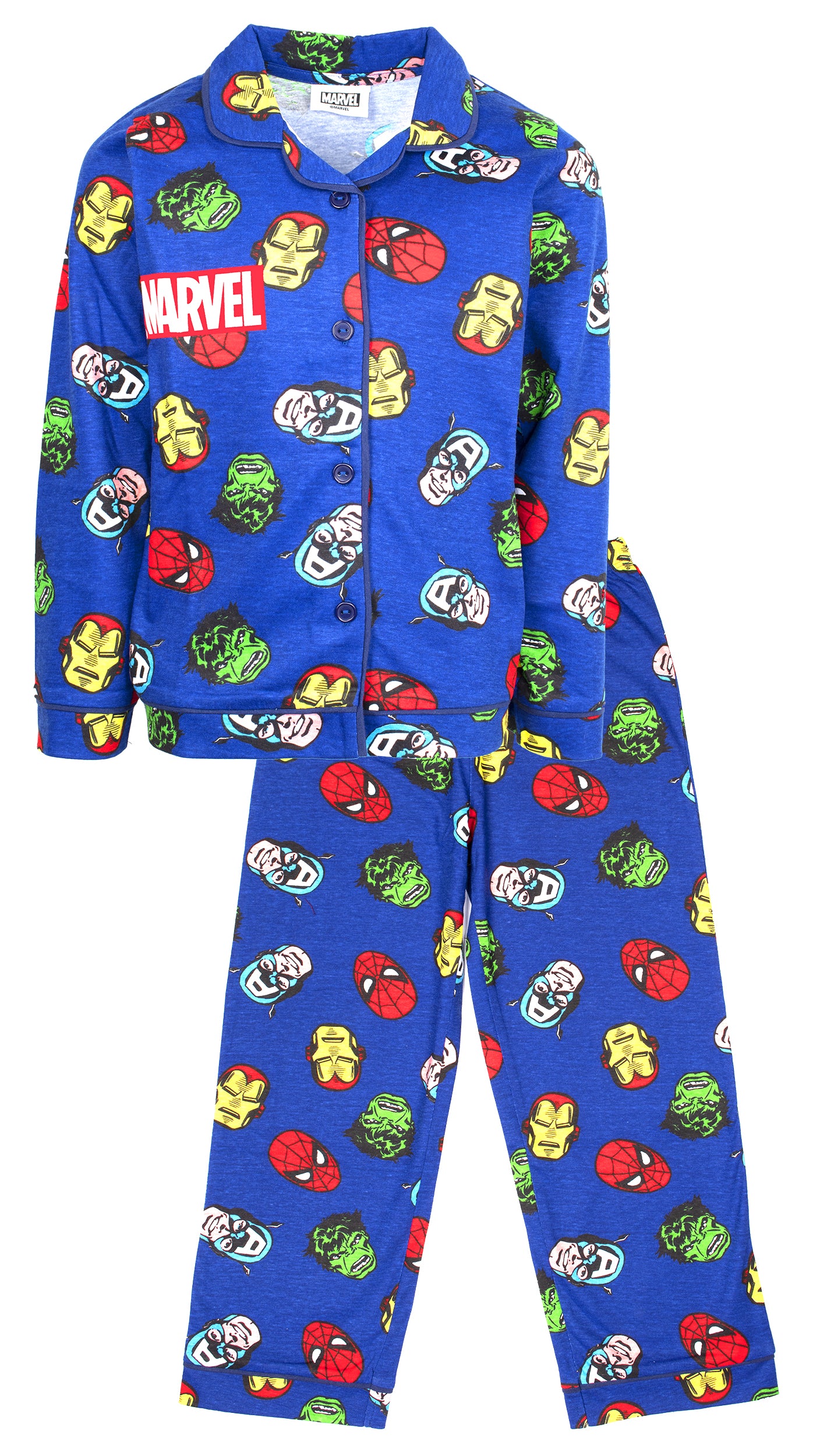 MARVEL Kids Pyjama Blue with Buttons – Fringoo - Main Image