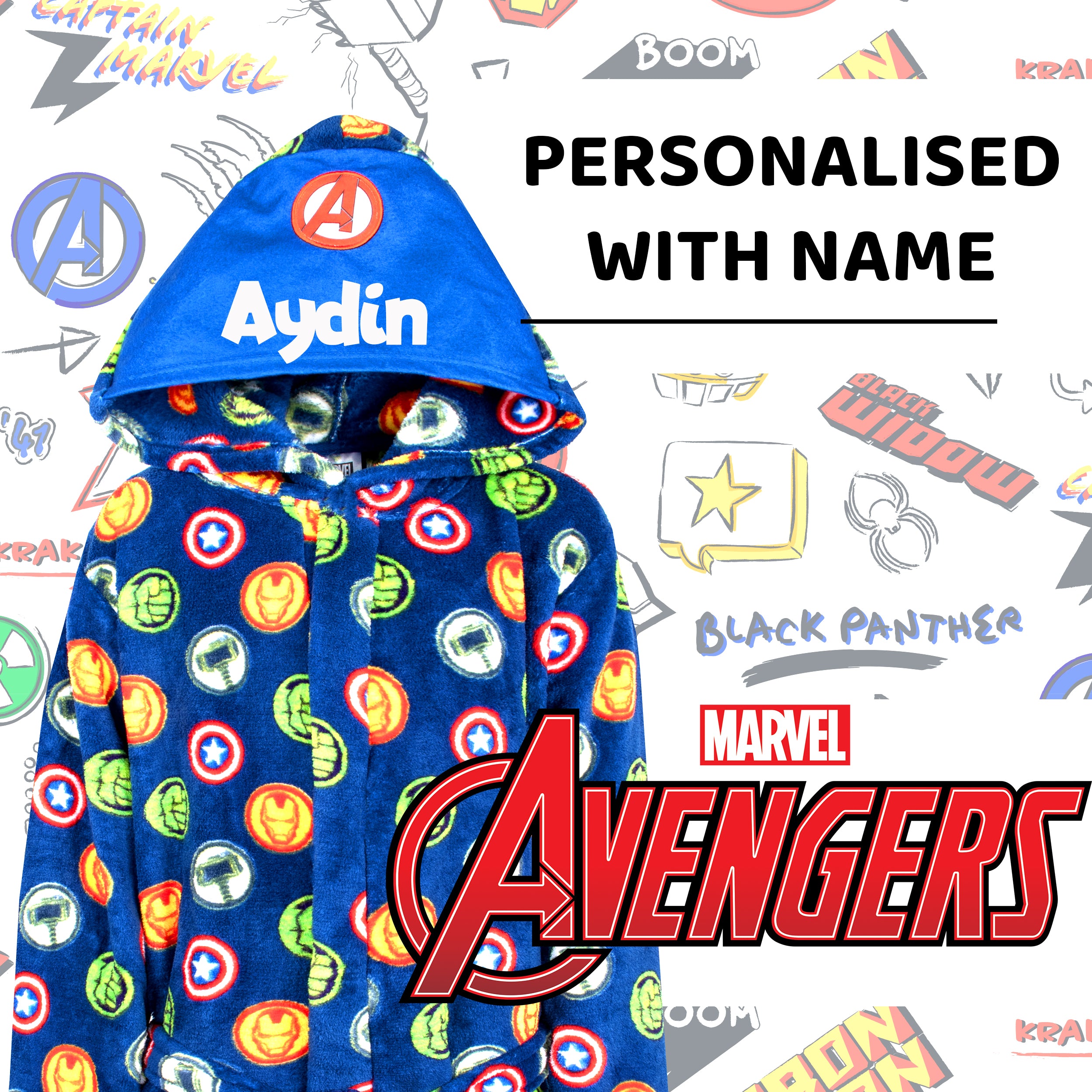 Marvel Robe Marvel Personalised Dressing Gown - Avengers – Fringoo