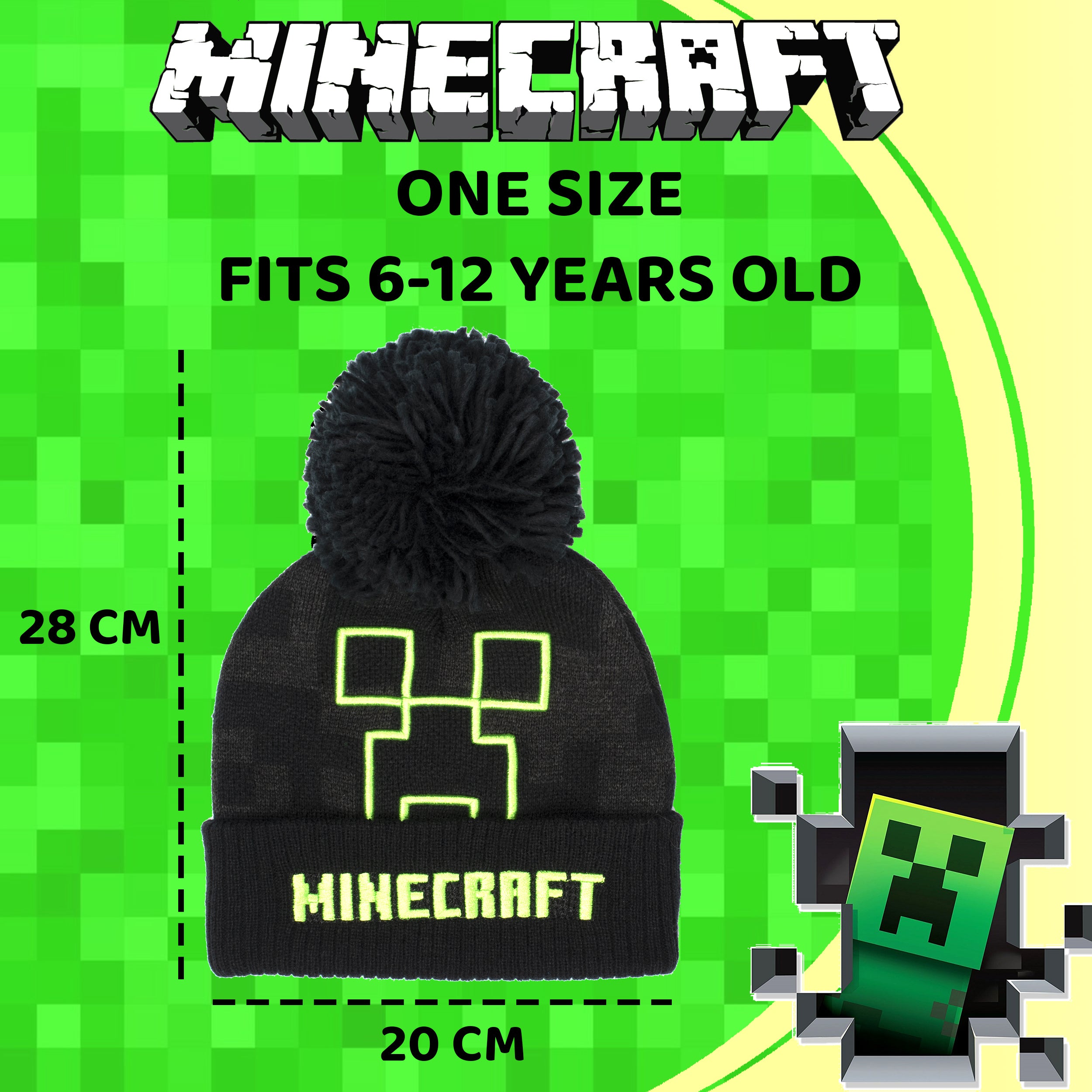 Minecraft Hat & Gloves Set - Grey Creeper – Fringoo