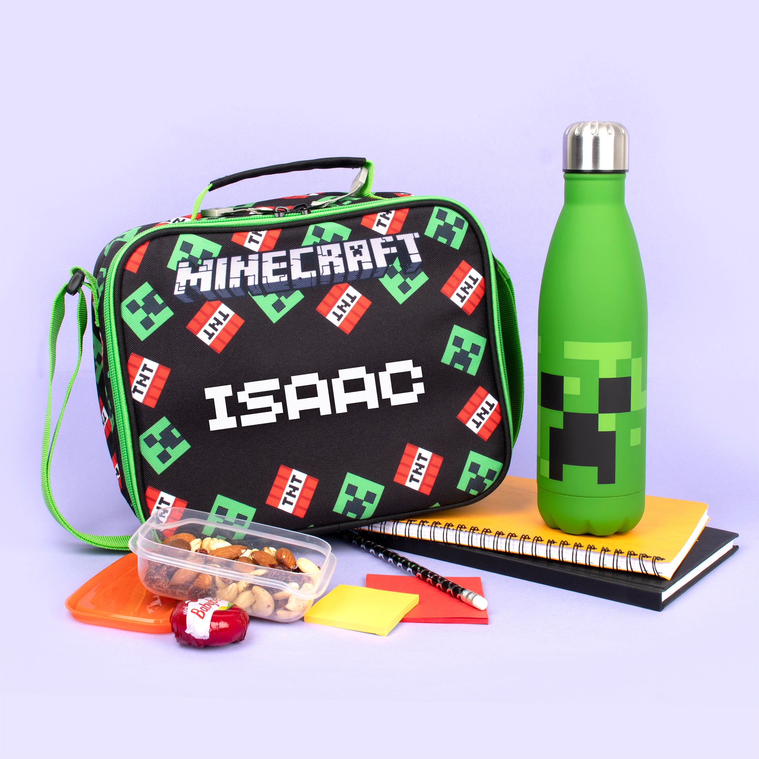 Minecraft Lunch Note MINECRAFT Personalised Lunch Bag - TNT/Creeper – Fringoo