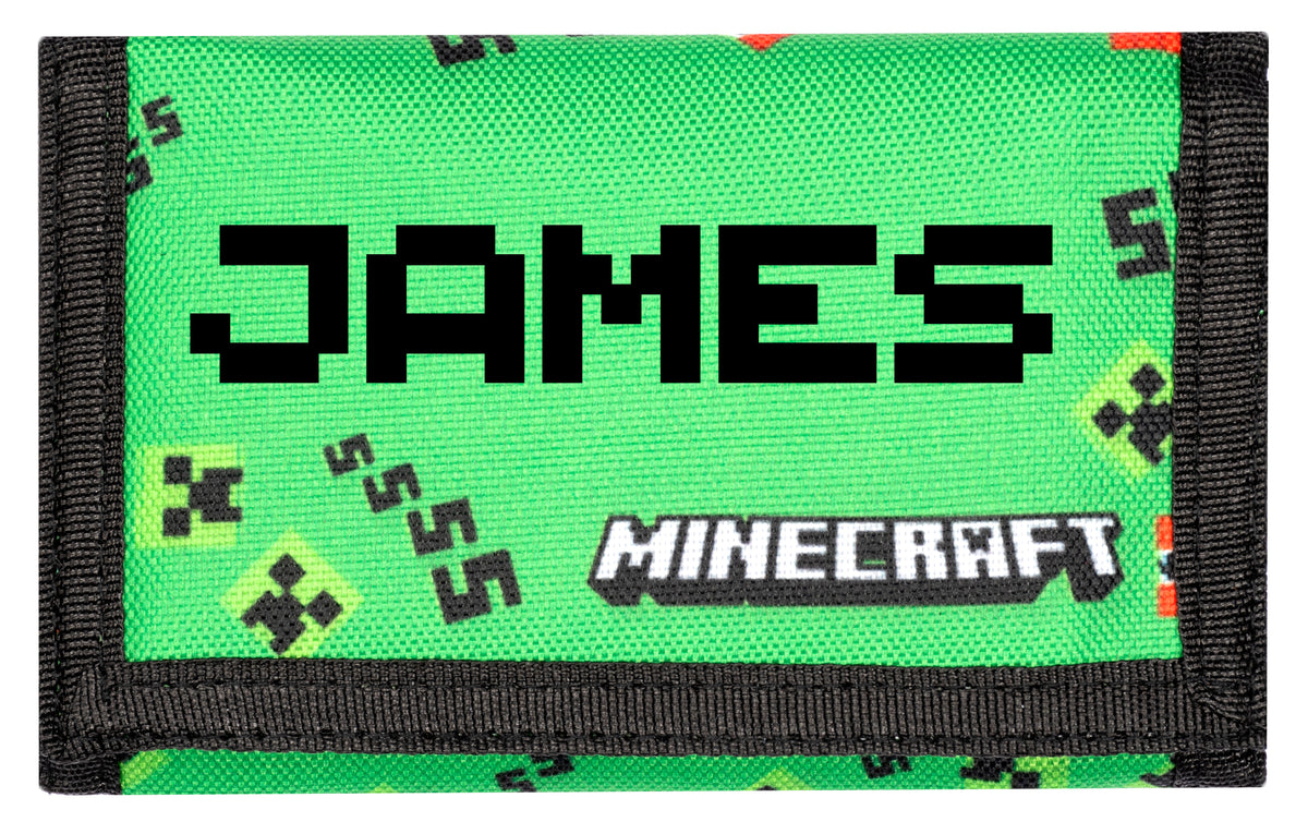 Minecraft Personalised Kids Wallet - Green – Fringoo