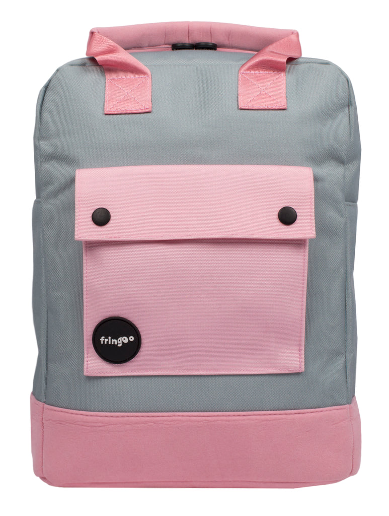 Pink and Grey Teen Backpack Front