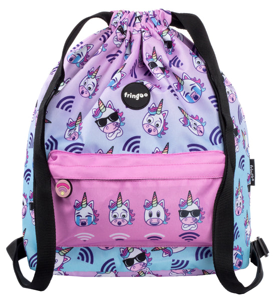 Unicorn emoji backpack top